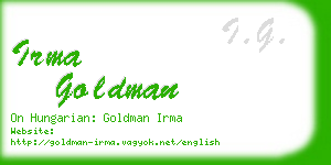 irma goldman business card